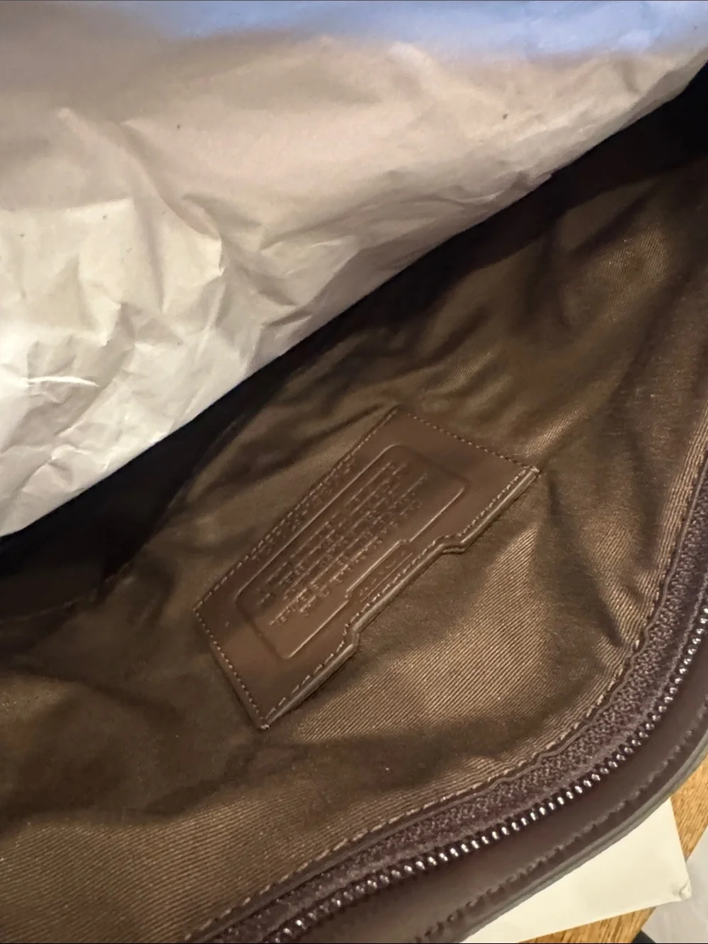 Coach Olive Green and Dark Brown Leather Messenger Bag